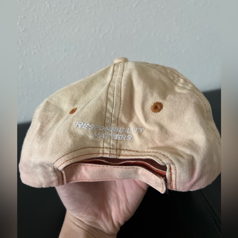 Bud light baseball cap hat cream and orange colored Beer hat Budweiser